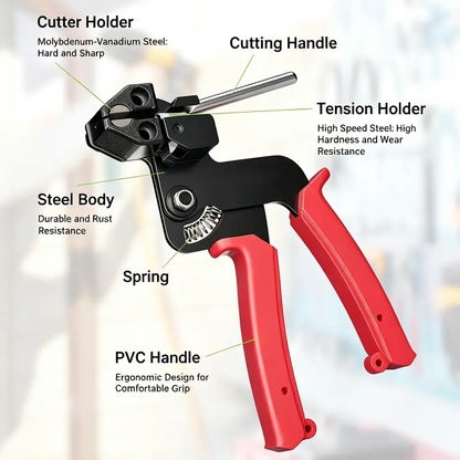 Heavy Duty 304 Stainless Steel Cable Tie Tool Set 11.8 Inch Self Locking Metal Zip Ties Removal Screwdriver