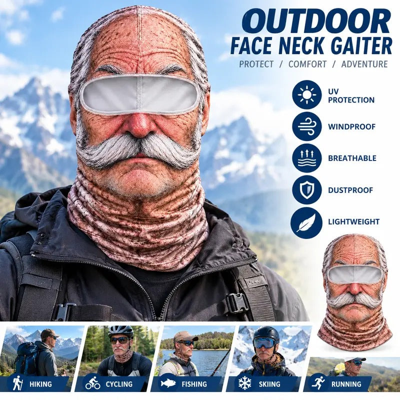 🎿 Realistic Face Balaclava – Funny Ski & Snowboard Mask for Cold Weather Adventures