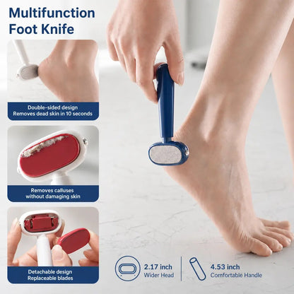 Dual Sided Foot Callus Remover with Replaceable Stainless Steel Blade Portable Manual Pedicure Tool