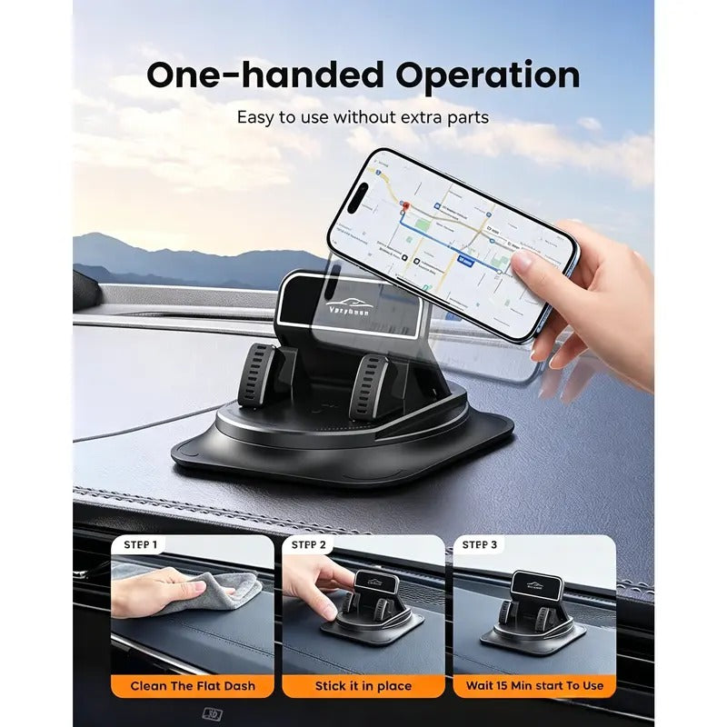 Car Dashboard Phone Holder 360 Rotatable Adjustable Universal for All Smartphones