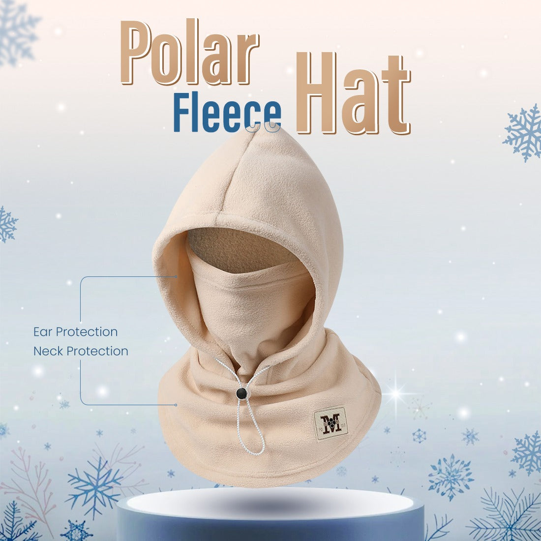 Flannel One-Piece Warm Hat with Neck Mask – Windproof for Outdoor Cycling, Fall Winter