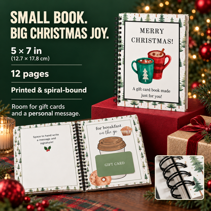 DIY Spiral Bound Merry Christmas Gift Card Album Surprise Page Holder Gift Planner Notebook