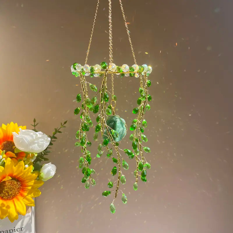 Crystal Rainbow Suncatcher Beaded Artificial Crystal Window Hanging Colorful Home Decor