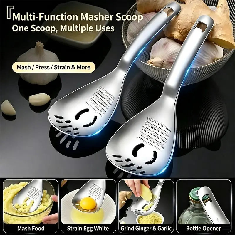 5 in 1 Multifunctional Cooking Spoon 304 Stainless Steel Heavy Duty Kitchen Utensil