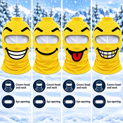 Funny Smiley Face Balaclava Lightweight Knit Winter Face Cover for Skiing Snowboarding