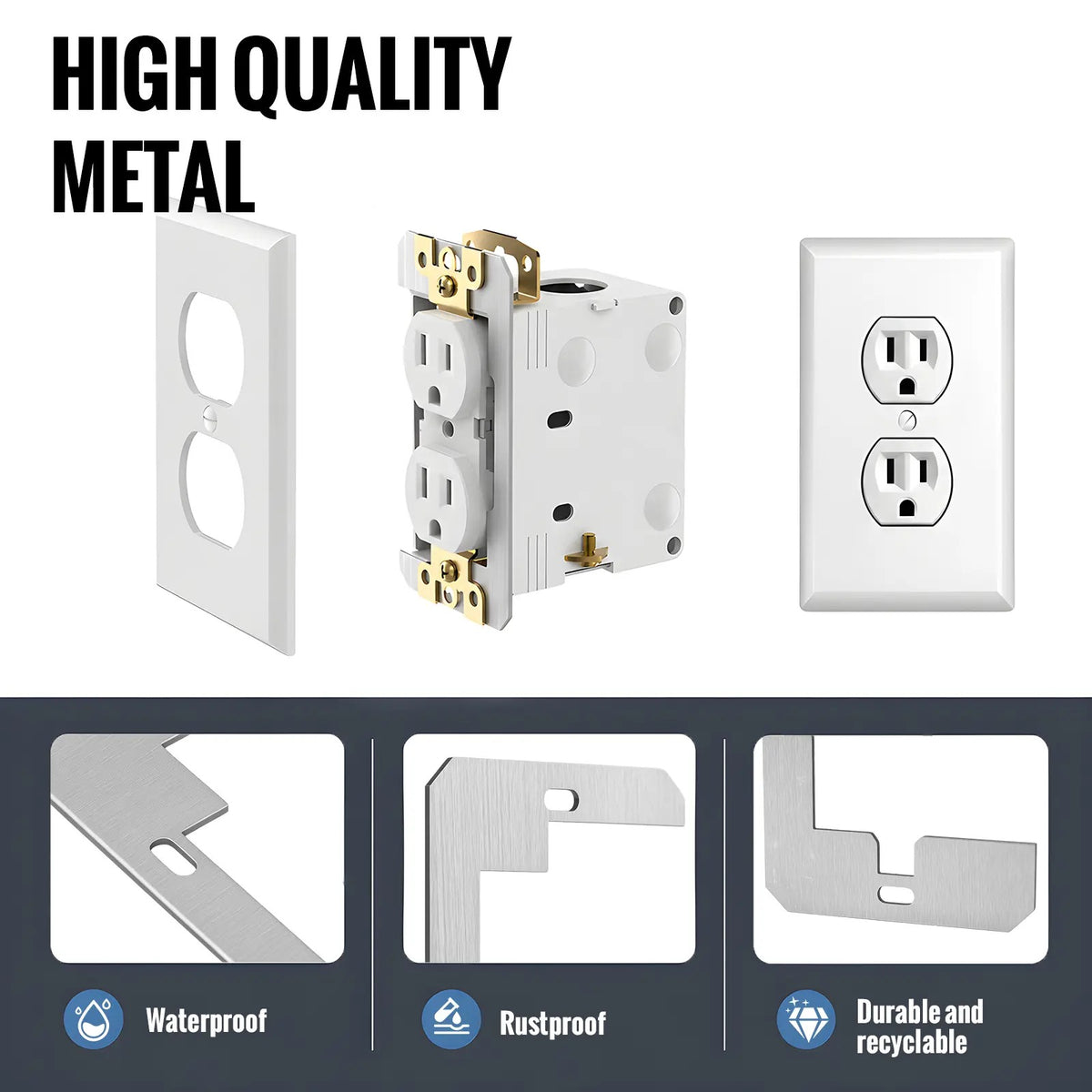 Fix Loose Outlets & Electrical Boxes Metal Flush Fit Device Leveling Plates Wall Plate Spacers