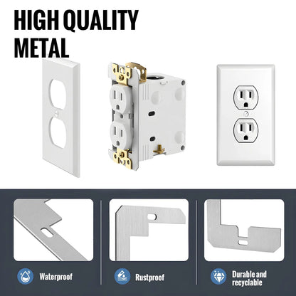 Fix Loose Outlets & Electrical Boxes Metal Flush Fit Device Leveling Plates Wall Plate Spacers
