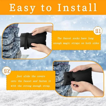 4 Pcs Outdoor Faucet Covers Thermal Waterproof Shield Slide On Hose Bib Socks With Strap Winter Protection