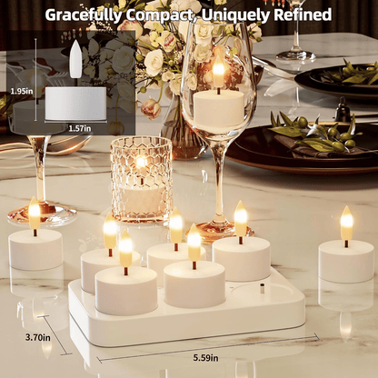🕯️Rechargeable USB C Flameless Tealight Candles with Remote Timer Realistic Flame Home Decor