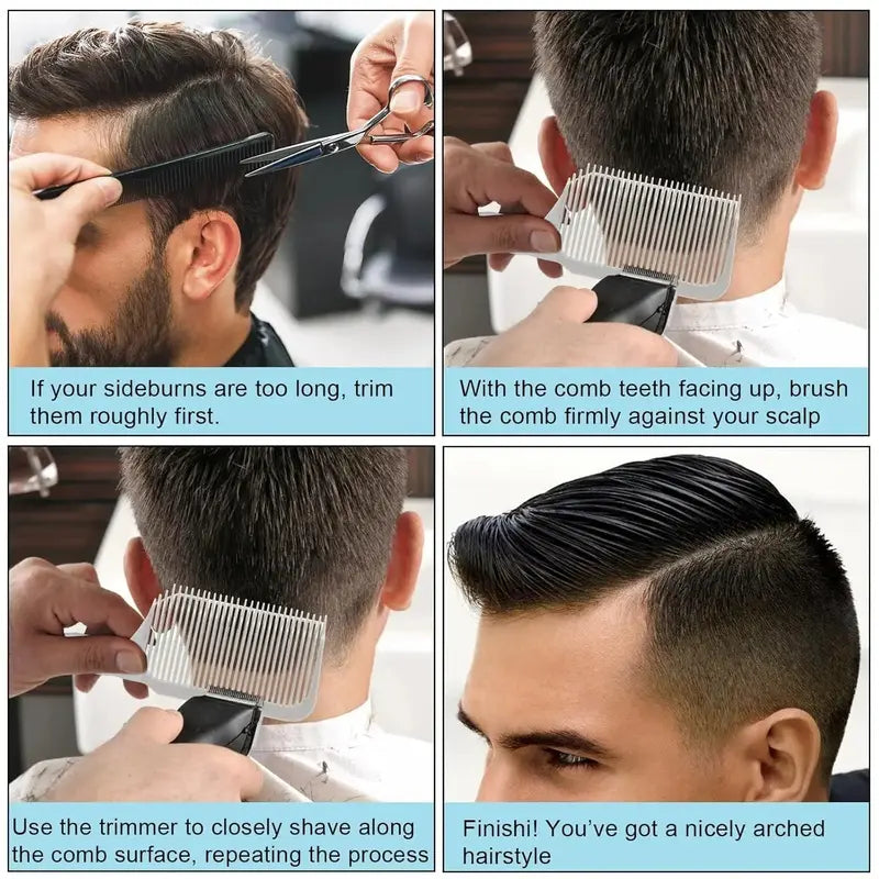 Hair Cutting Guide Comb Kit Adjustable Silicone Band Precision Guides Heatless Haircut Tool Set