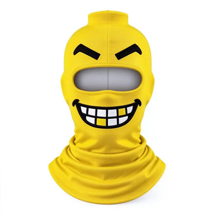 Funny Smiley Face Balaclava Lightweight Knit Winter Face Cover for Skiing Snowboarding