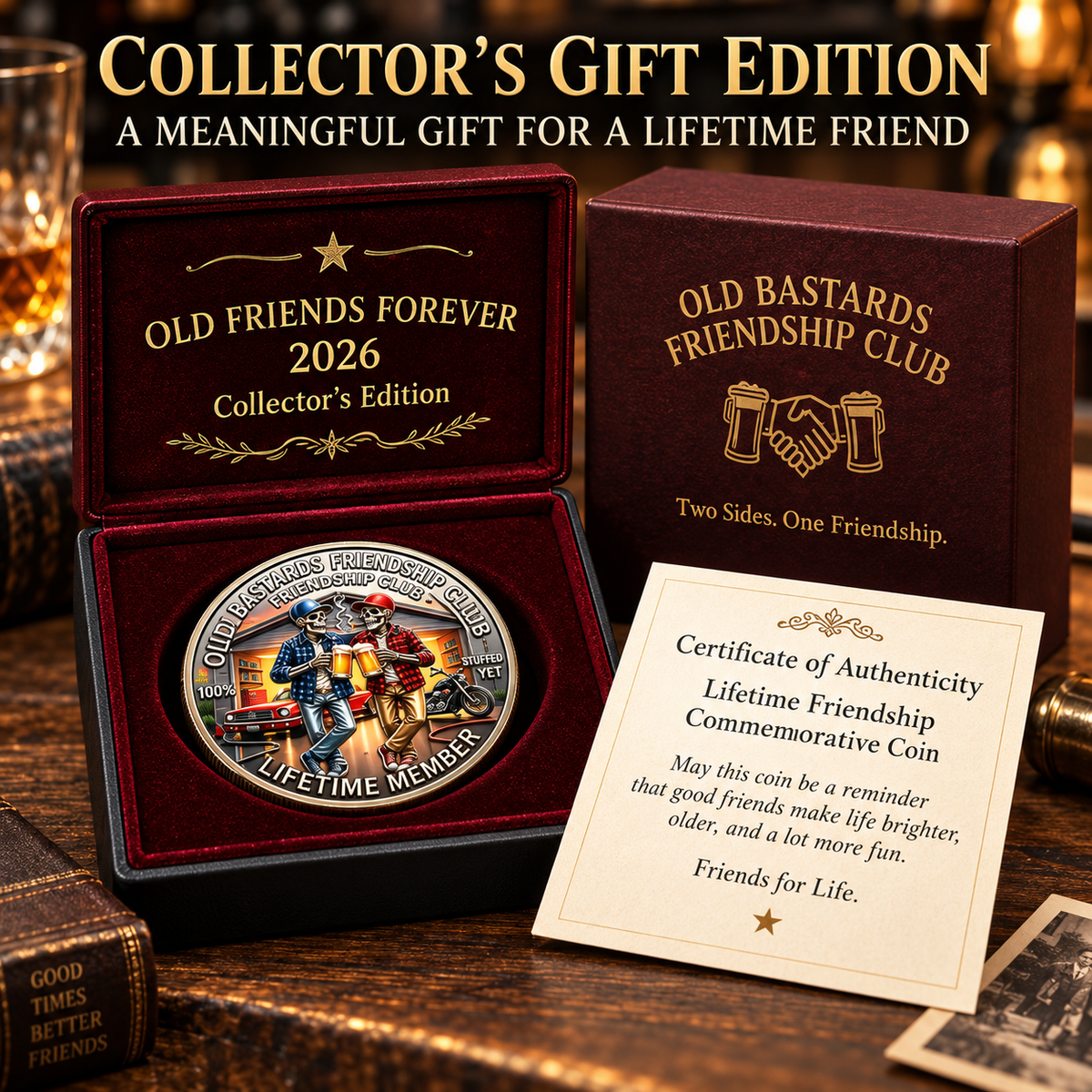 Old Bastards Friendship Club 2026 Double Sided Commemorative Medal Gift