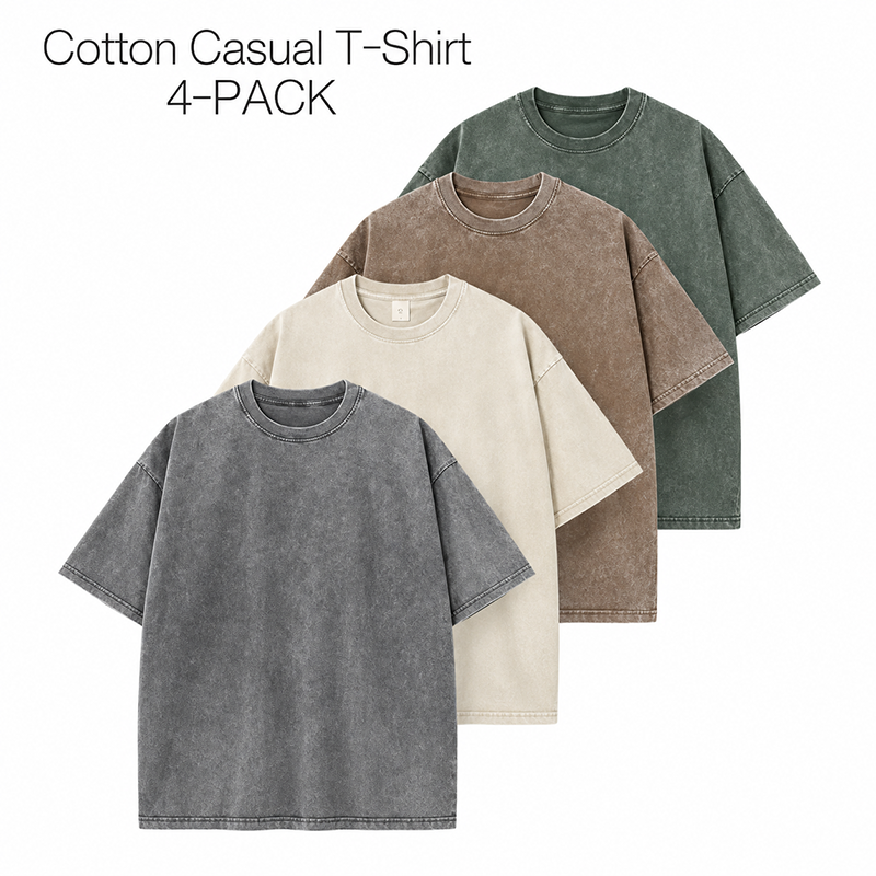 Back to School Distressed Cotton Couple Tees – Breathable Oversized Short Sleeve Tops