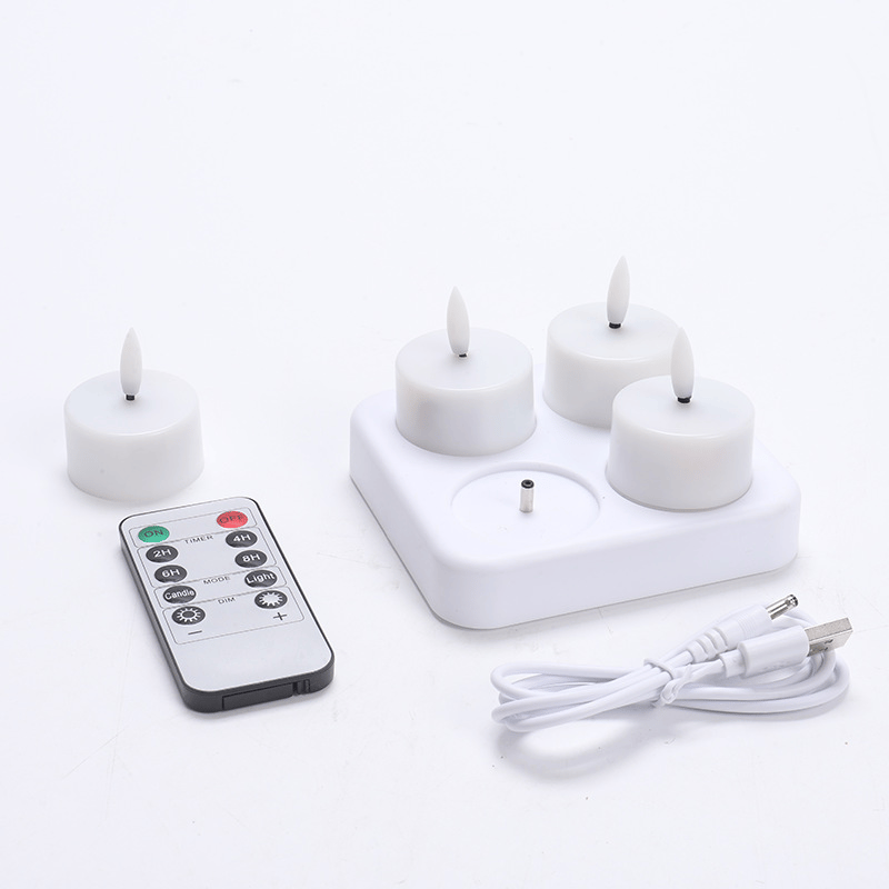 🕯️Rechargeable USB C Flameless Tealight Candles with Remote Timer Realistic Flame Home Decor