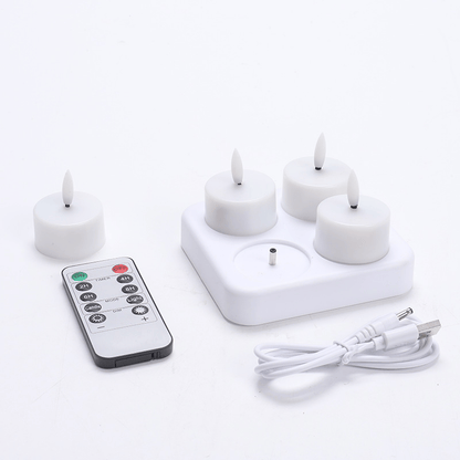🕯️Rechargeable USB C Flameless Tealight Candles with Remote Timer Realistic Flame Home Decor