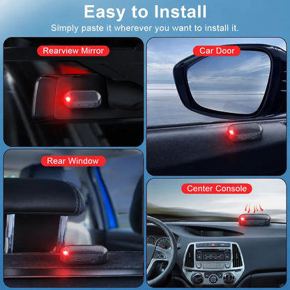 Solar Powered Fake Car Alarm Light – Auto Sensor LED Flashing Security Lamp, No Wiring DIY Anti-Theft Dummy Light