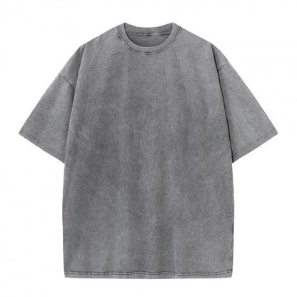 Back to School Distressed Cotton Couple Tees – Breathable Oversized Short Sleeve Tops