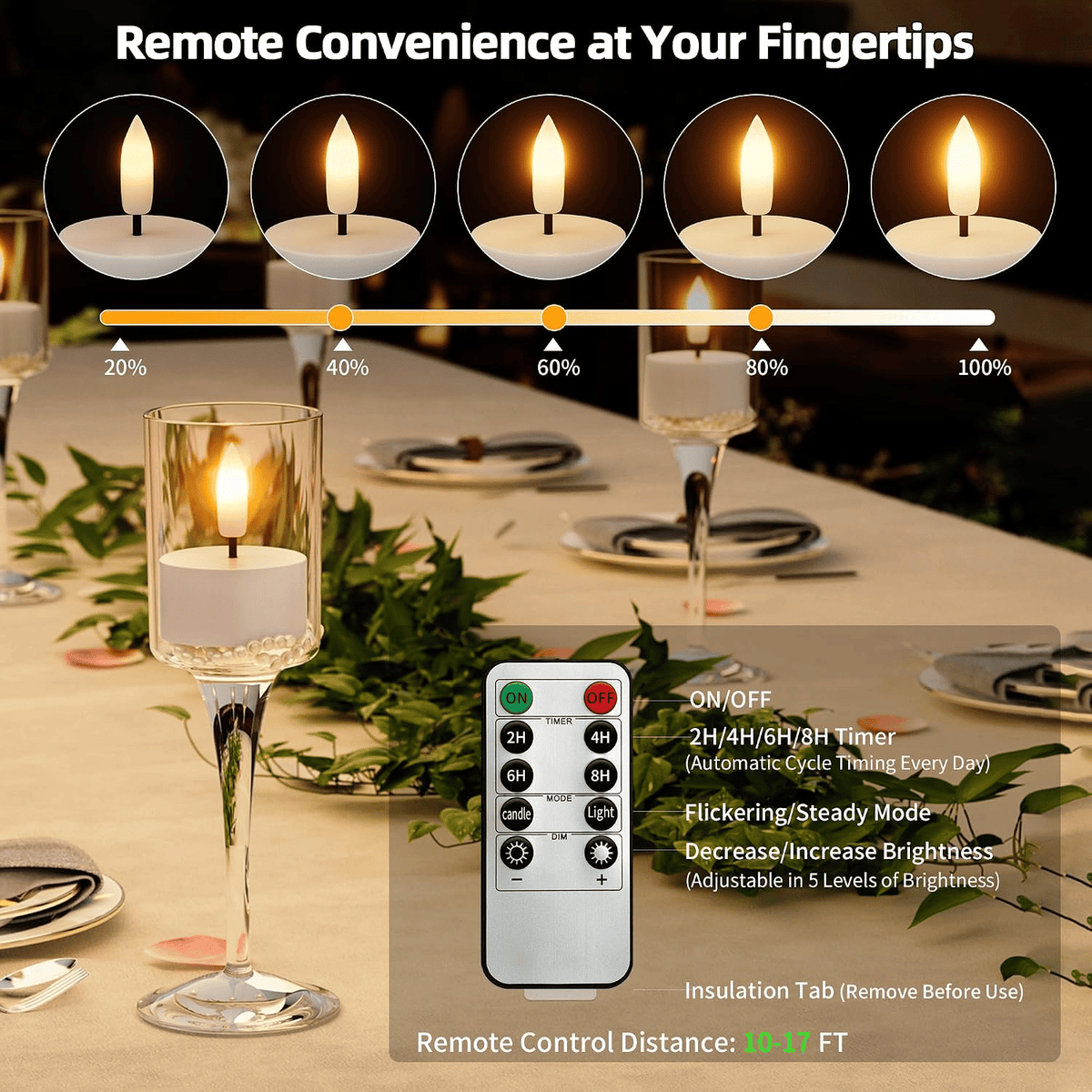 🕯️Rechargeable USB C Flameless Tealight Candles with Remote Timer Realistic Flame Home Decor