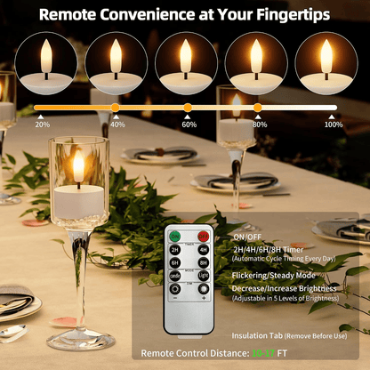 🕯️Rechargeable USB C Flameless Tealight Candles with Remote Timer Realistic Flame Home Decor
