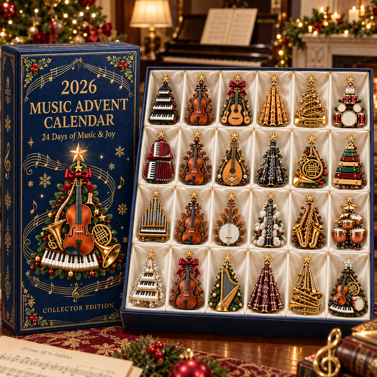 Christmas Music Lovers Advent Calendar 24 Unique Musical Instrument Miniatures Gift