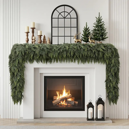Christmas 6 FT PE Cedar Norfolk Garland Cypress Branches Home Decor