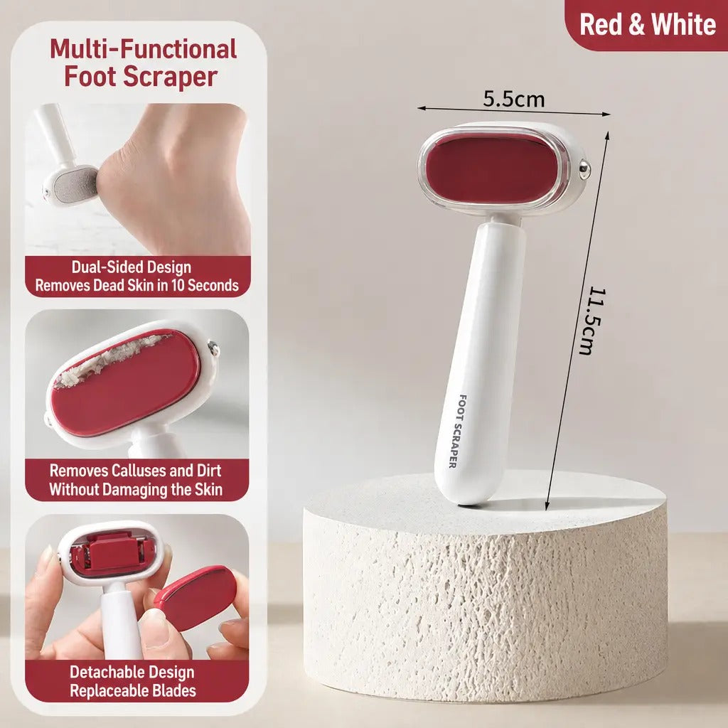 Dual Sided Foot Callus Remover with Replaceable Stainless Steel Blade Portable Manual Pedicure Tool