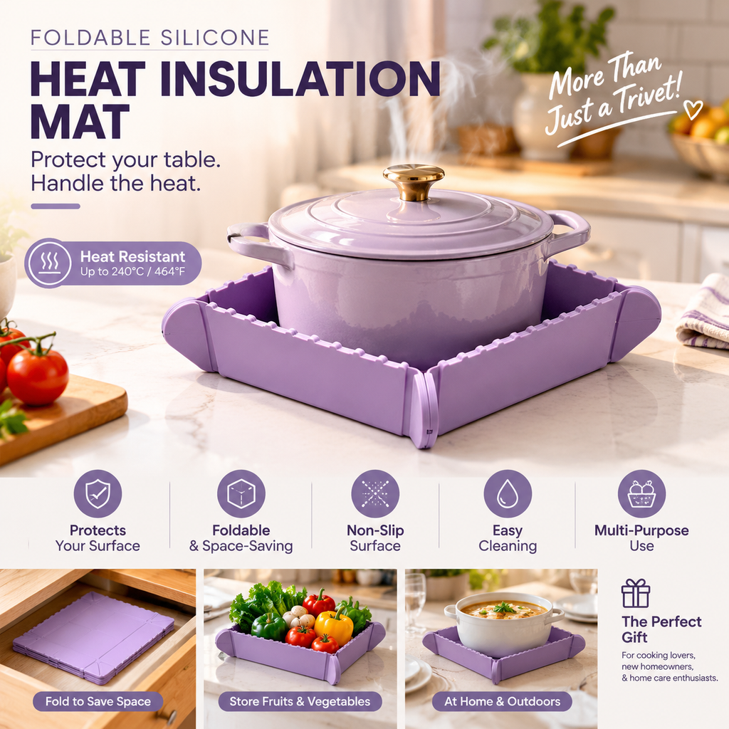 Magnetic Silicone Trivet 🧲 Foldable Pot Mat & Small Kitchen Tray