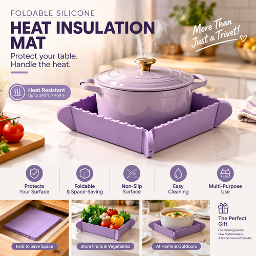 Magnetic Silicone Trivet 🧲 Foldable Pot Mat & Small Kitchen Tray