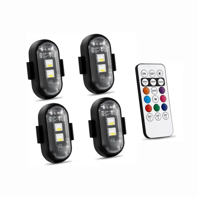 RGB LED Aircraft Strobe Light – Remote Wireless Multifunctional Warning Light for Bike & Car