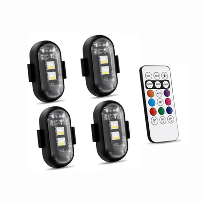 RGB LED Aircraft Strobe Light – Remote Wireless Multifunctional Warning Light for Bike & Car