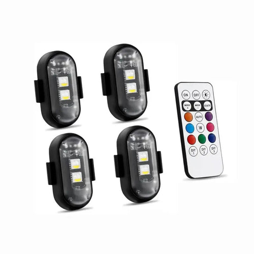 RGB LED Aircraft Strobe Light – Remote Wireless Multifunctional Warning Light for Bike & Car