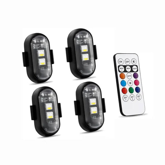 RGB LED Aircraft Strobe Light – Remote Wireless Multifunctional Warning Light for Bike & Car