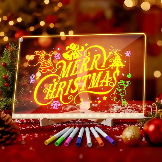 LED Drawing Board for Kids Light Effects Colored Markers Reusable Erasable Doodle Board