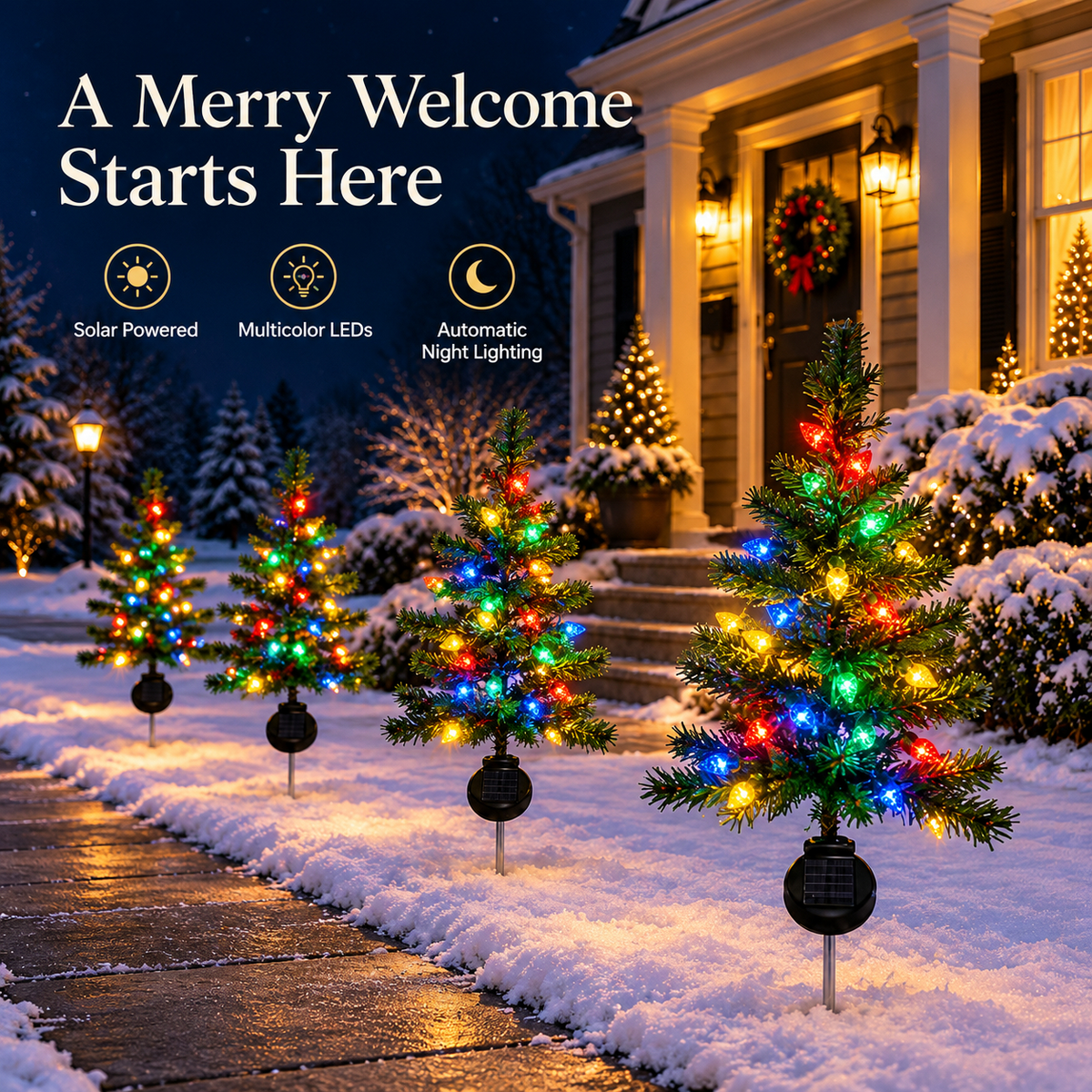 🎄Solar Strawberry LED Christmas Pathway Lights, Multicolor✨