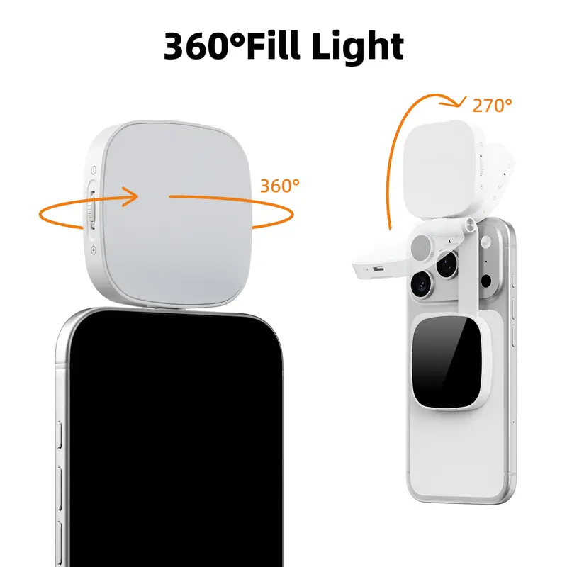 Magnetic MagSafe Phone Ring Light CRI97 Rechargeable LED with Mirror for Selfies Makeup Vlogging