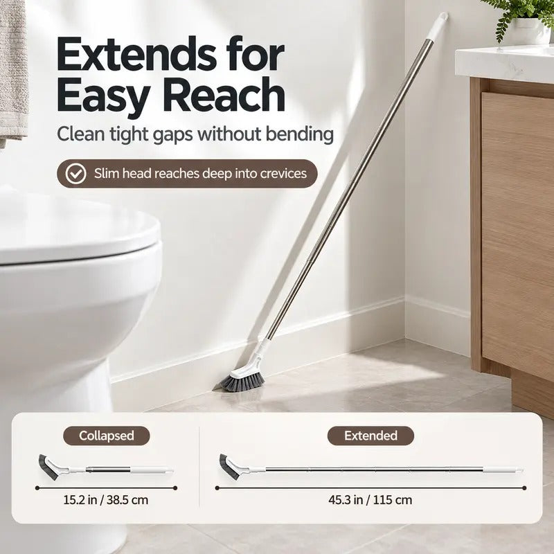 Adjustable Stainless Steel Telescopic Long Handle Crevice Cleaning Brush