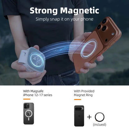 Magnetic MagSafe Phone Ring Light CRI97 Rechargeable LED with Mirror for Selfies Makeup Vlogging