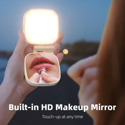 Magnetic MagSafe Phone Ring Light CRI97 Rechargeable LED with Mirror for Selfies Makeup Vlogging