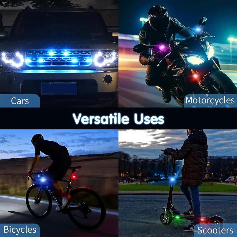 RGB LED Aircraft Strobe Light – Remote Wireless Multifunctional Warning Light for Bike & Car