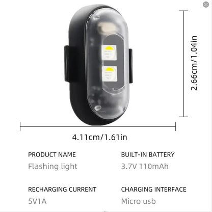 RGB LED Aircraft Strobe Light – Remote Wireless Multifunctional Warning Light for Bike & Car