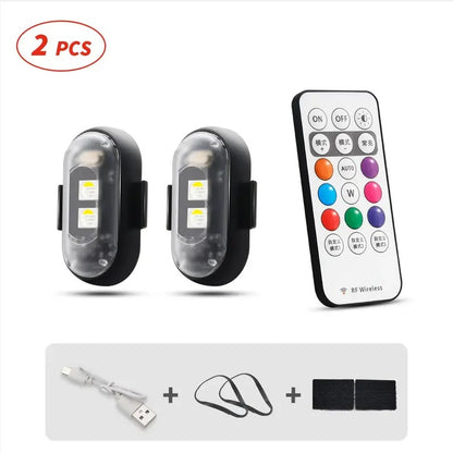 RGB LED Aircraft Strobe Light – Remote Wireless Multifunctional Warning Light for Bike & Car