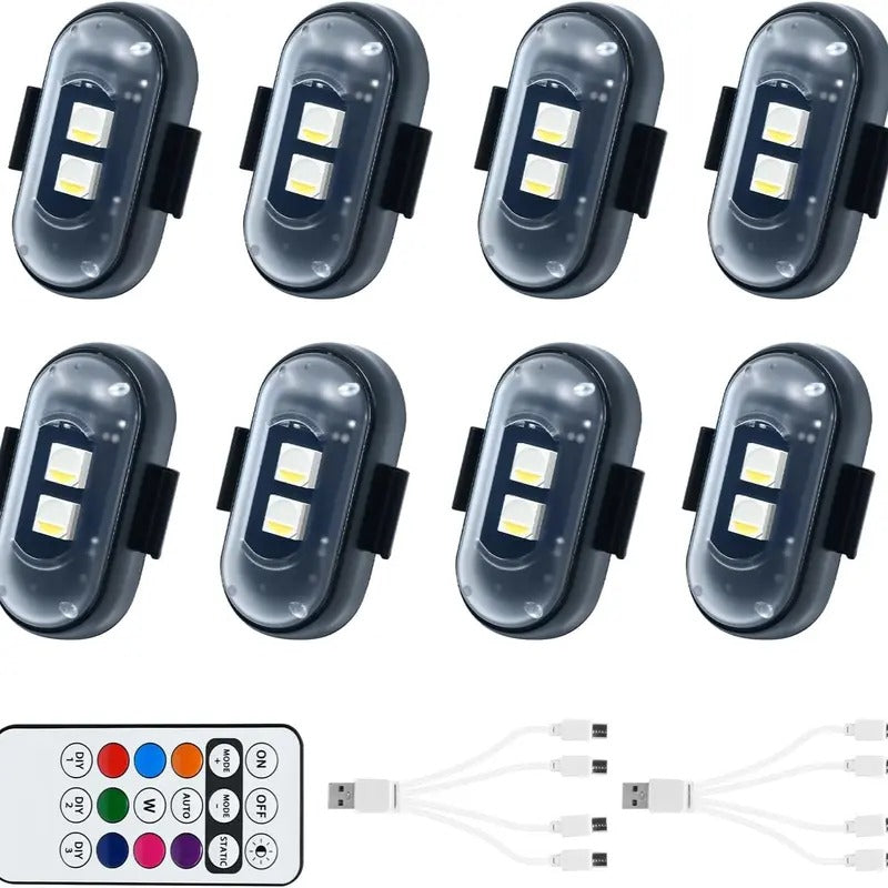 RGB LED Aircraft Strobe Light – Remote Wireless Multifunctional Warning Light for Bike & Car
