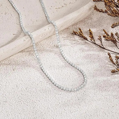 Tennis Necklace for Women 14K Gold Plated or Sterling Silver Cubic Zirconia Dainty Choker Gift