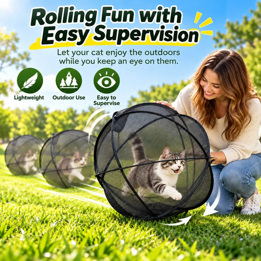 Rolling Cat Tent – Portable Panoramic Outdoor Enclosure & Rolling Cat Sphere