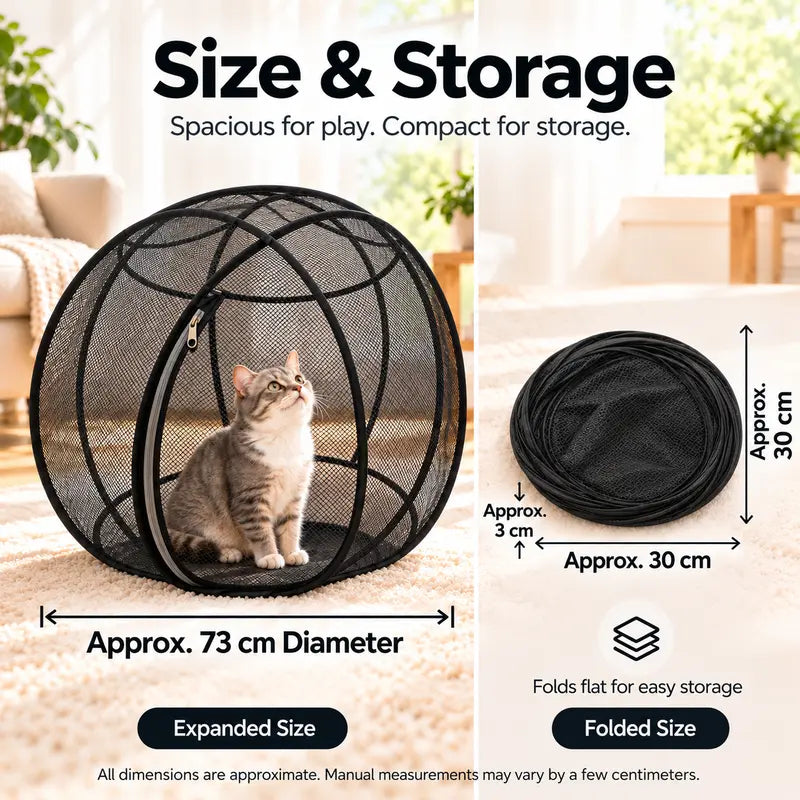 Rolling Cat Tent – Portable Panoramic Outdoor Enclosure & Rolling Cat Sphere