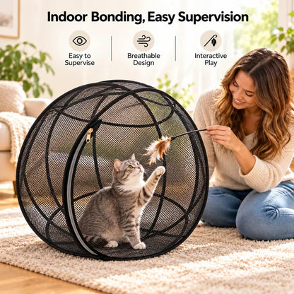 Rolling Cat Tent – Portable Panoramic Outdoor Enclosure & Rolling Cat Sphere
