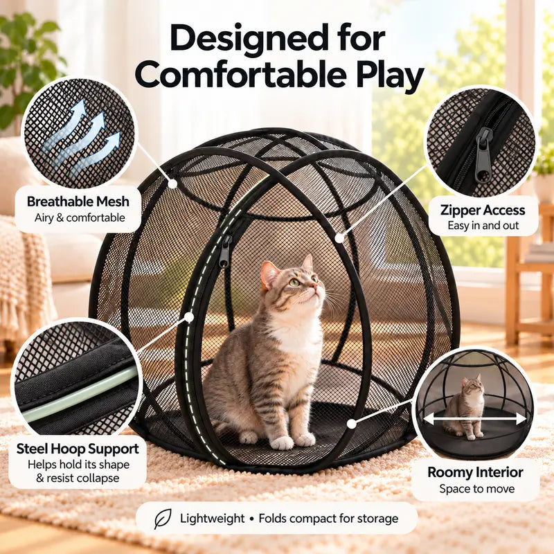 Rolling Cat Tent – Portable Panoramic Outdoor Enclosure & Rolling Cat Sphere