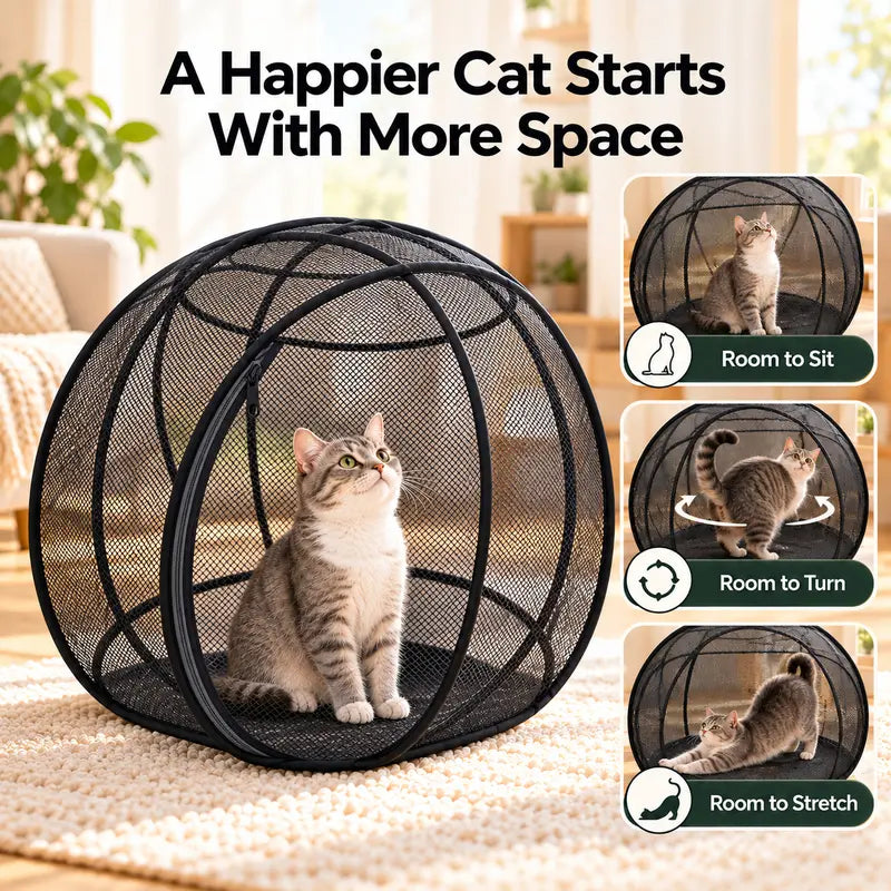 Rolling Cat Tent – Portable Panoramic Outdoor Enclosure & Rolling Cat Sphere