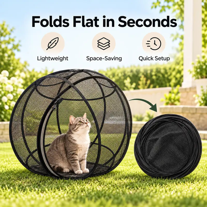 Rolling Cat Tent – Portable Panoramic Outdoor Enclosure & Rolling Cat Sphere