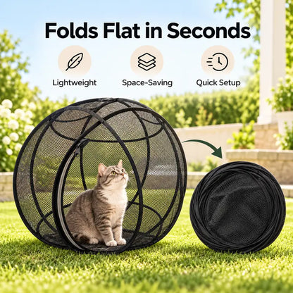 Rolling Cat Tent – Portable Panoramic Outdoor Enclosure & Rolling Cat Sphere